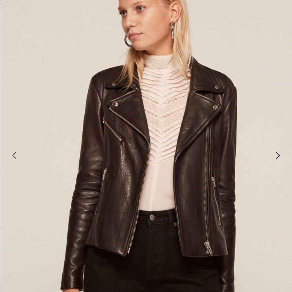 Reformation Veda Black Leather Jacket